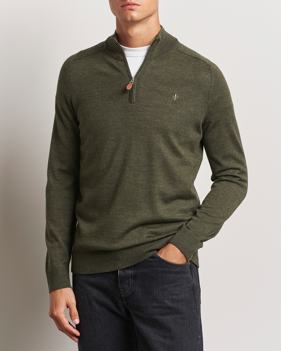 Herren |  | Morris | John Merino Half Zip Olive