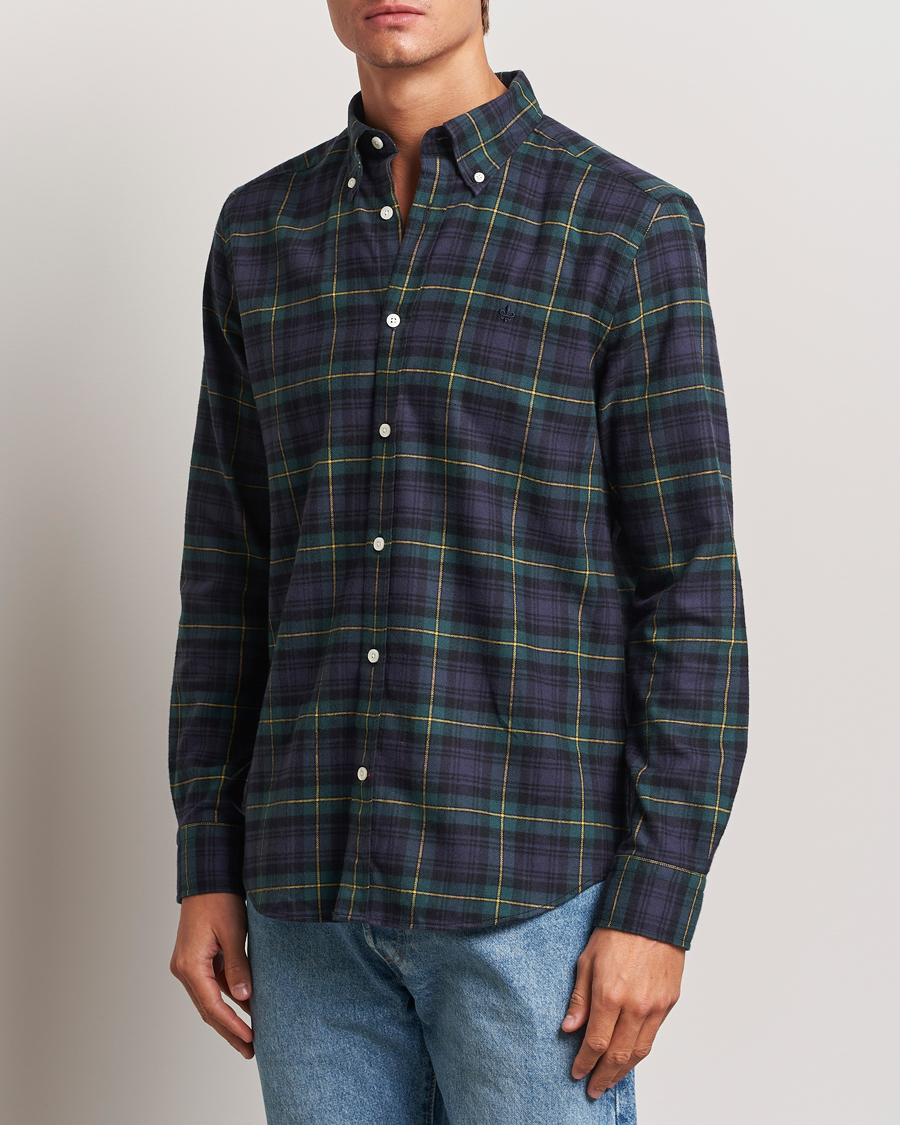 Herren | Kategorie | Morris | Flannel Tartan Shirt Navy