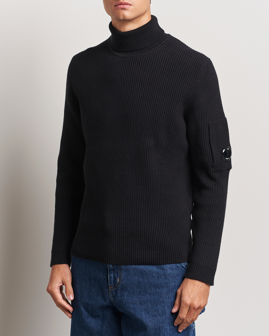 Herren |  | C.P. Company | Full Rib Knitted Cotton Rollneck Black