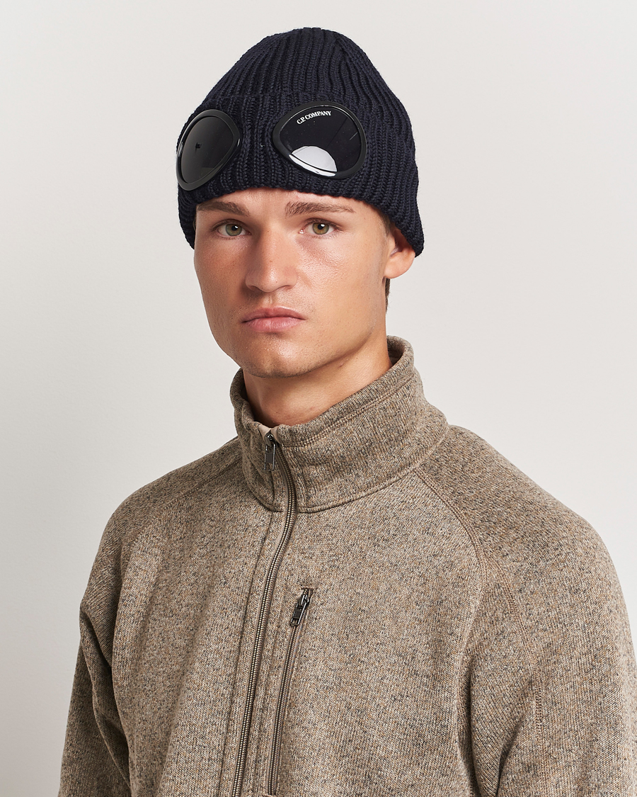 Herren |  | C.P. Company | Knitted Merino Goggle Beanie Navy