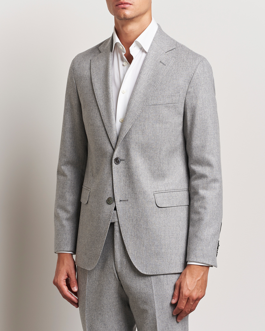 Herren | Business & Beyond - Formal | Oscar Jacobson | Fogerty Flannel Blazer Light Grey