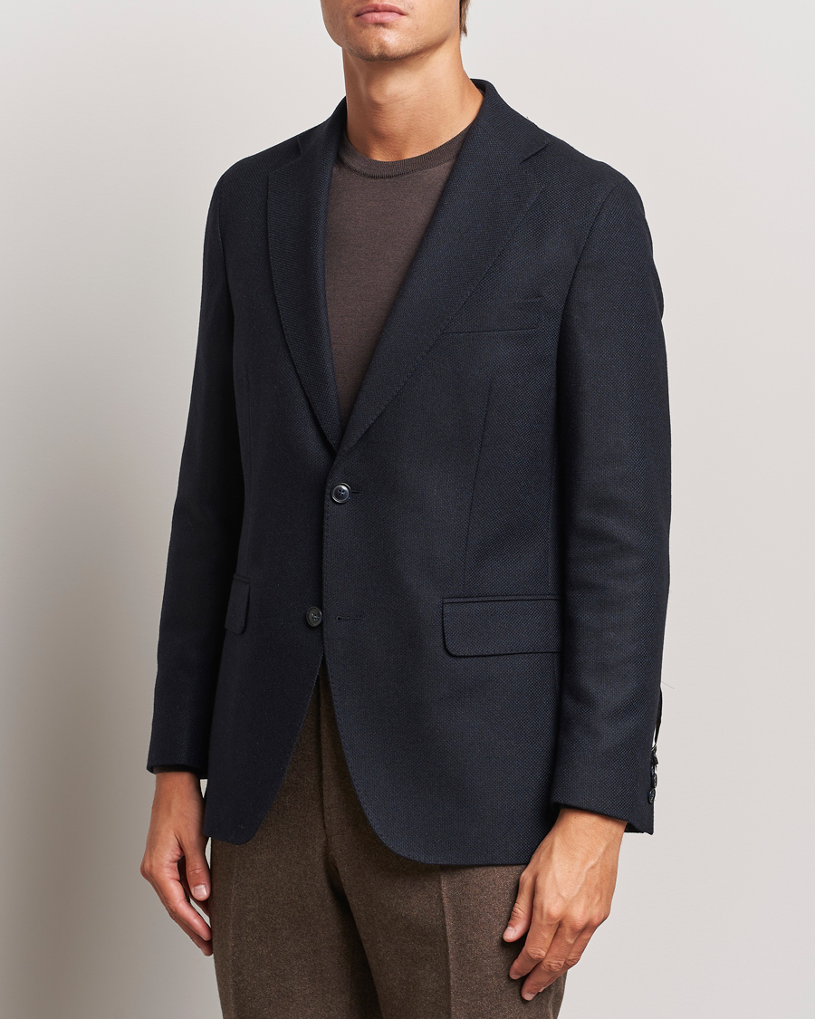 Herren | Business & Beyond - Formal | Oscar Jacobson | Fogerty Wool Hopsack Blazer Navy