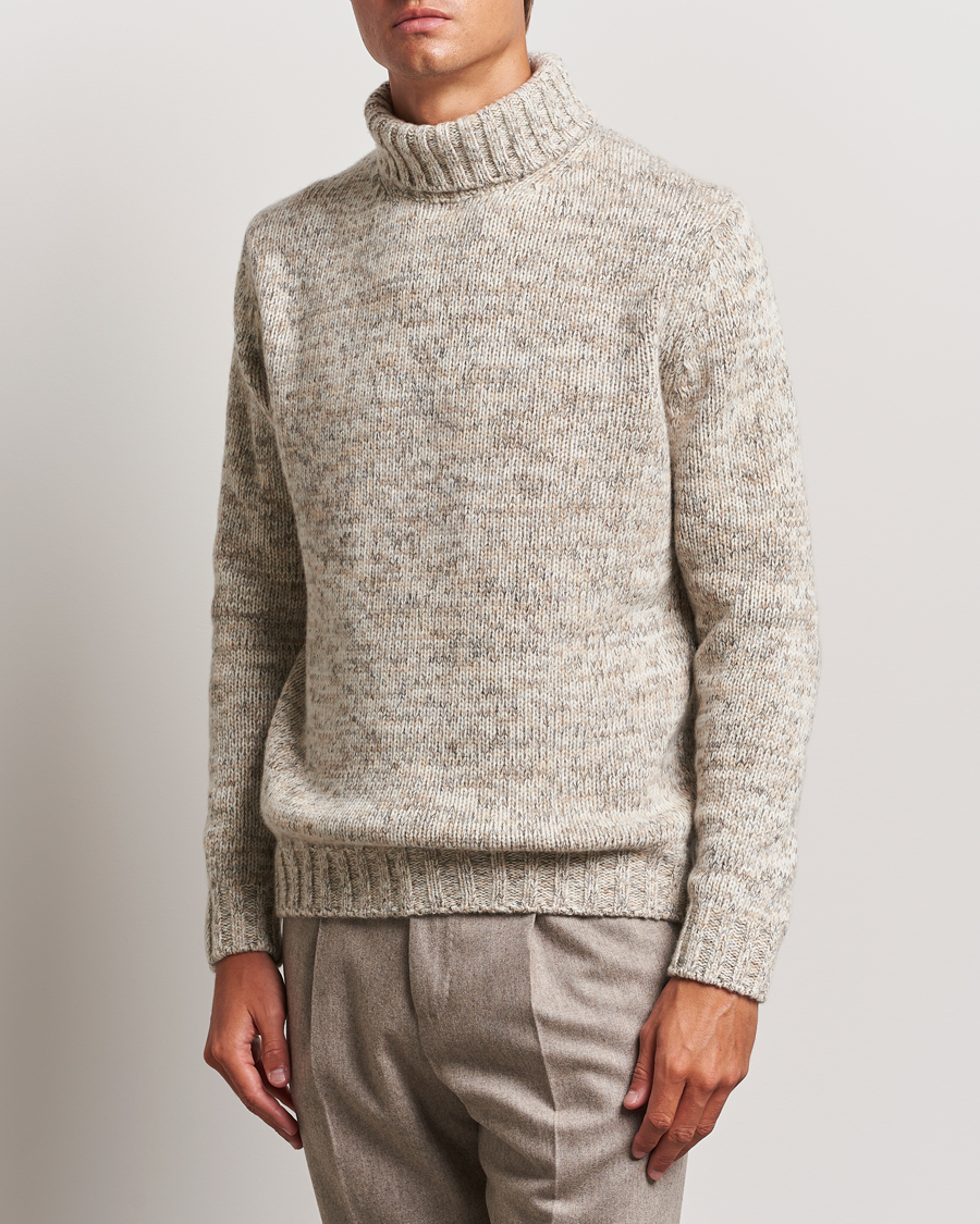 Herren |  | Oscar Jacobson | Mika Heavy Knitted Merino Rollneck Beige