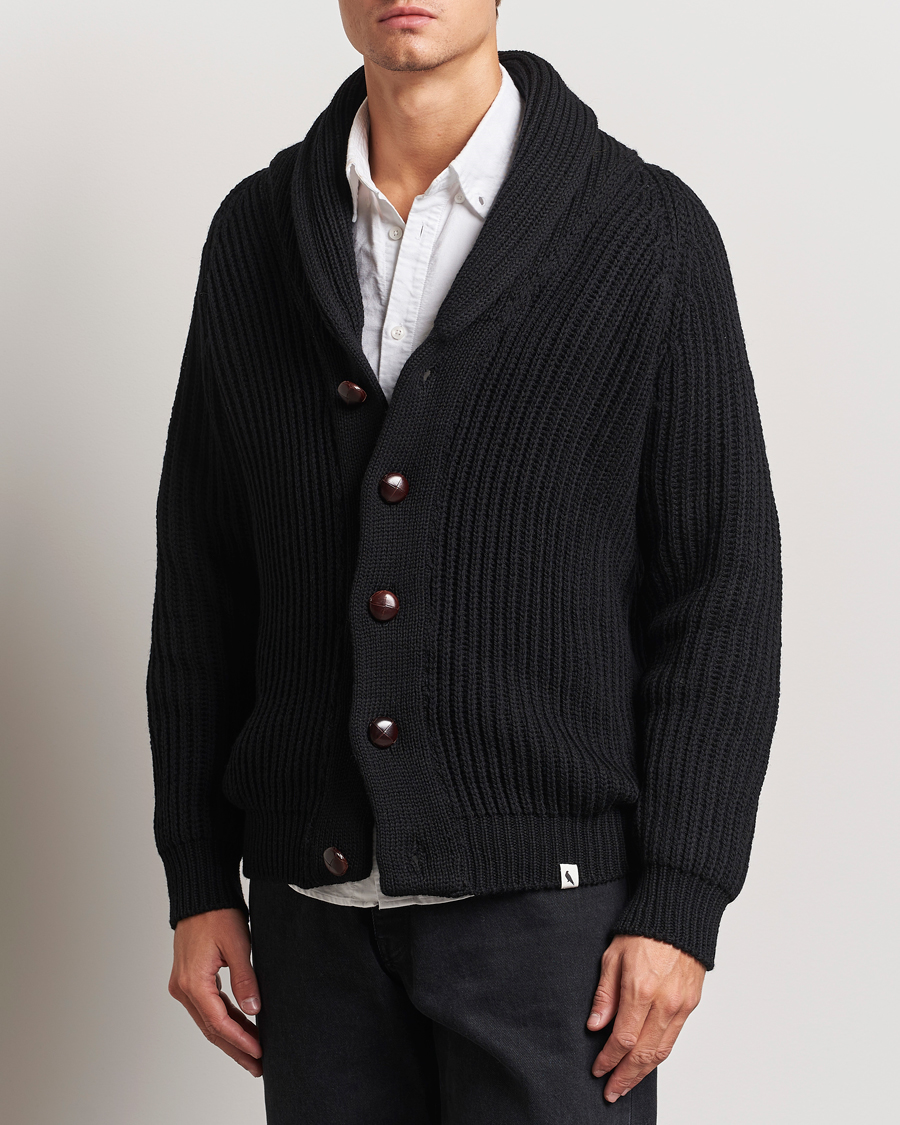 Herren |  | Peregrine | Wilkinson Ribbed Wool Cardigan Black