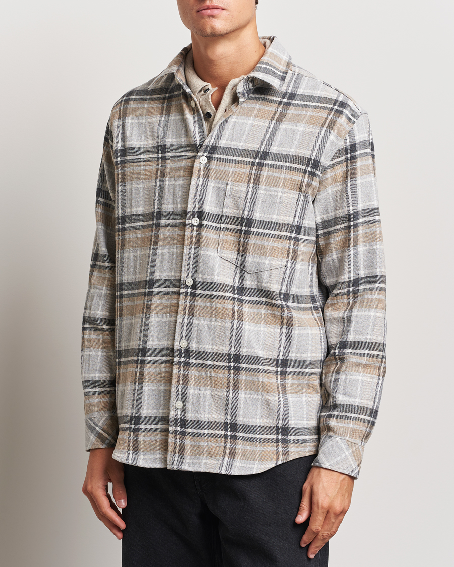 Herren |  | Samsøe Samsøe | Damon Checked Shirt Beige/Grey