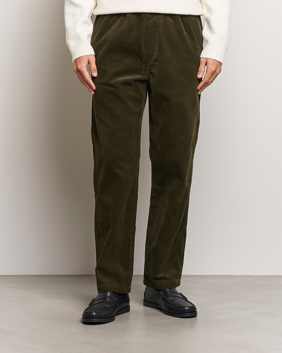 Herren |  | Samsøe Samsøe | Jabari Corduroy Drawstring Trousers Forest Night