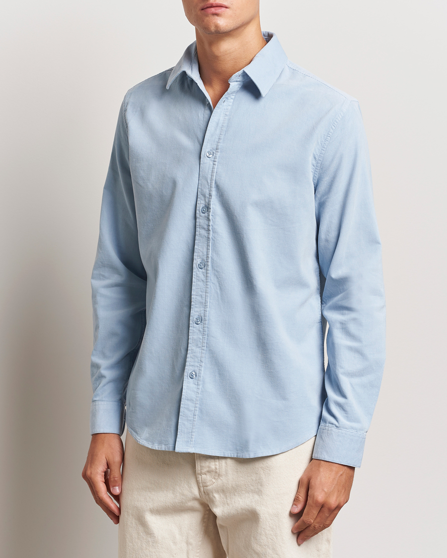 Herren |  | Samsøe Samsøe | Liam Baby Cord Shirt Subdued Blue