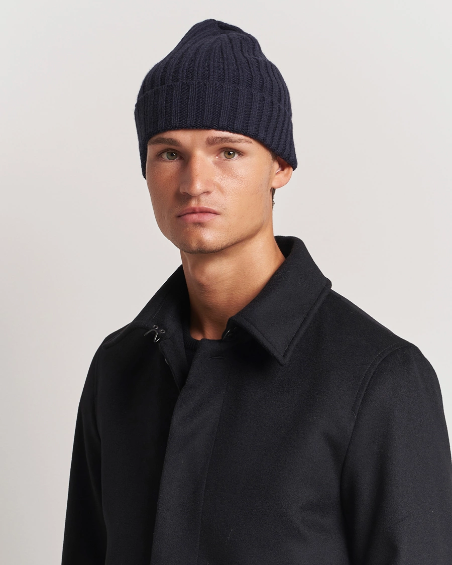 Herren | Mützen | Stenströms | Ribbed Cotton/Cashmere Hat Navy