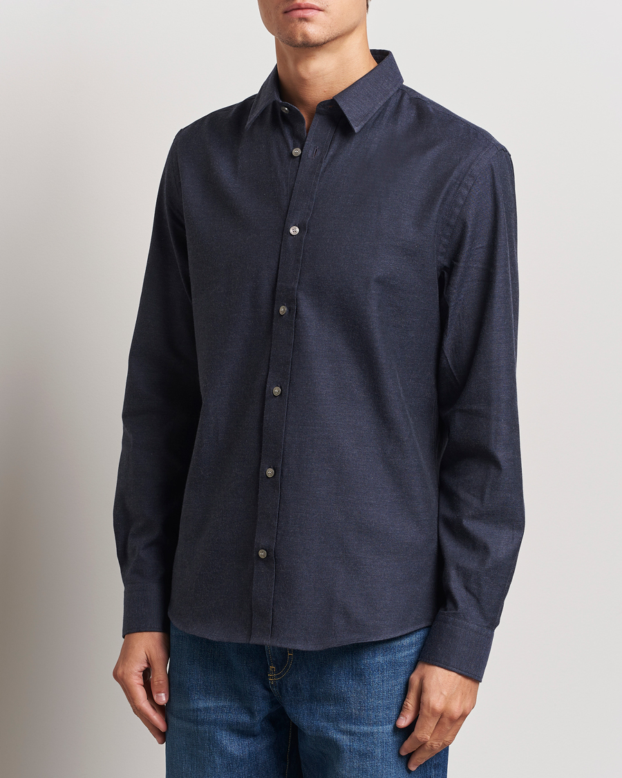 Herren |  | Tiger of Sweden | Spenser Brushed Twill Shirt Sea Blue