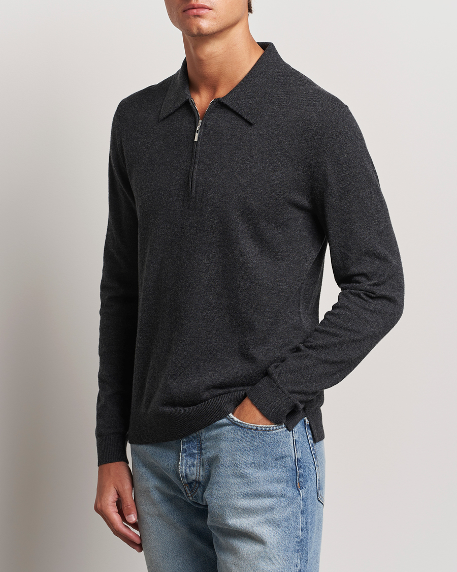 Herren |  | Tiger of Sweden | Orbit Wool/Cotton Half Zip Charcoal