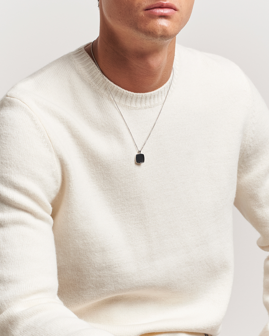 Herren |  | Tom Wood | Cushion Pendant Onyx Silver