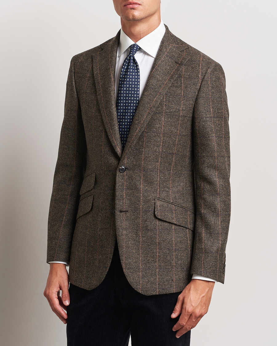 Herren |  | Walker Slater | Edward Lambswool Windowpane Blazer Brown