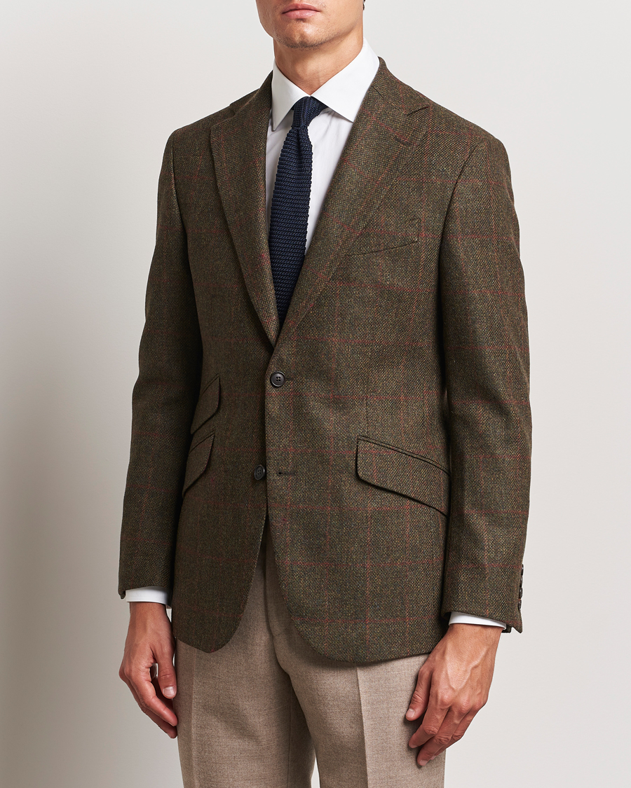 Herren |  | Walker Slater | Edward Lambswool Windowpane Blazer Green