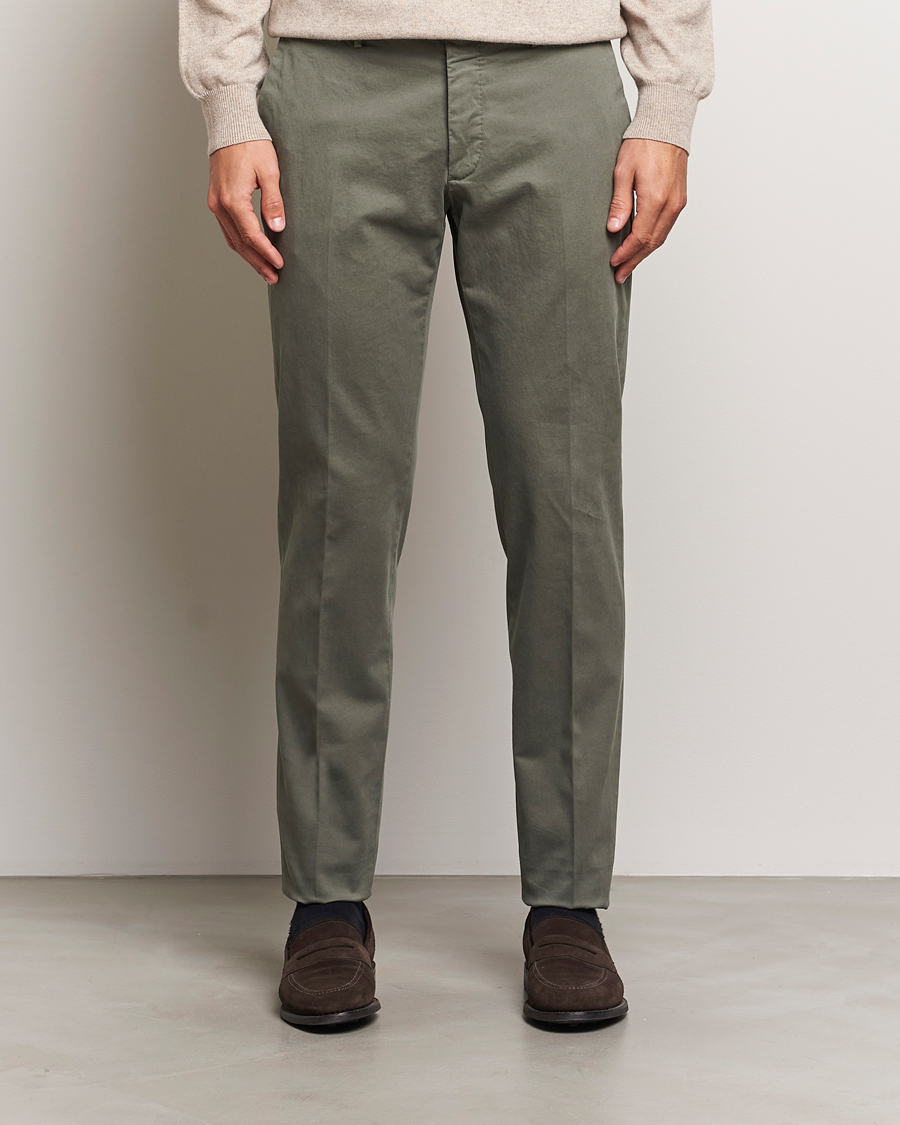 Herren |  | Incotex | Slim Fit Cotton Stretch Chinos Dark Green