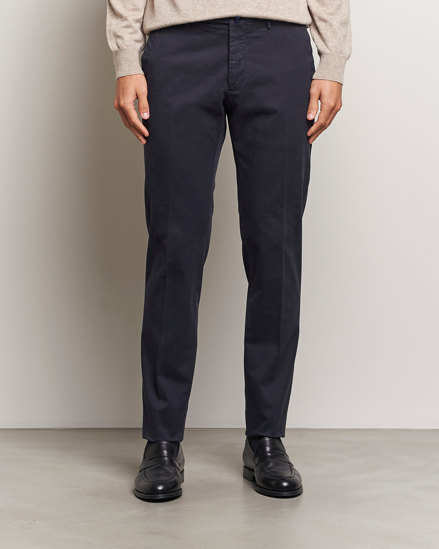 Herren | Smart Casual | Incotex | Slim Fit Cotton Stretch Chinos Navy