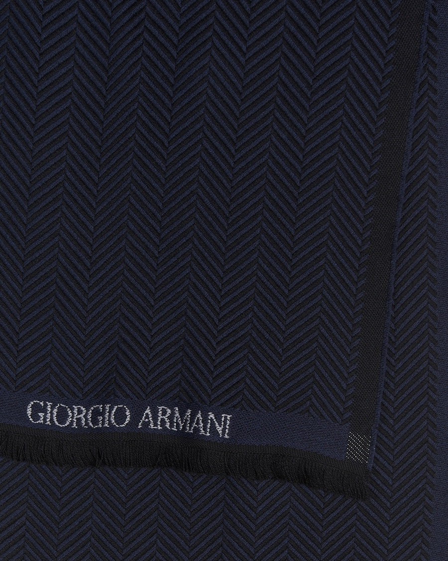 Herren |  | Giorgio Armani | Wool Chevron Scarf Navy