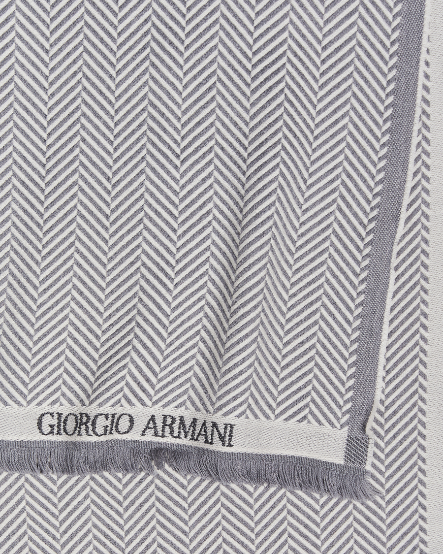 Herren |  | Giorgio Armani | Wool Chevron Scarf Light Grey