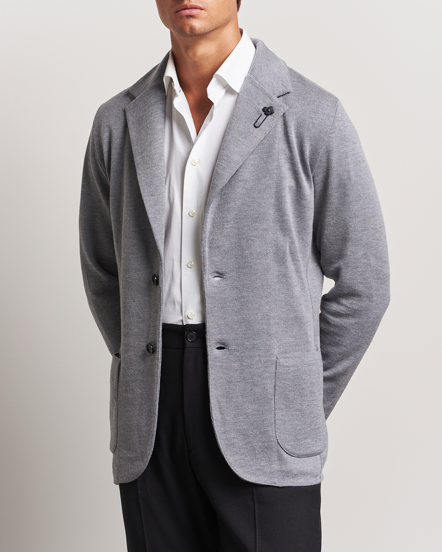 Herren | Kleidung | Lardini | Knitted Wool Blazer Grey