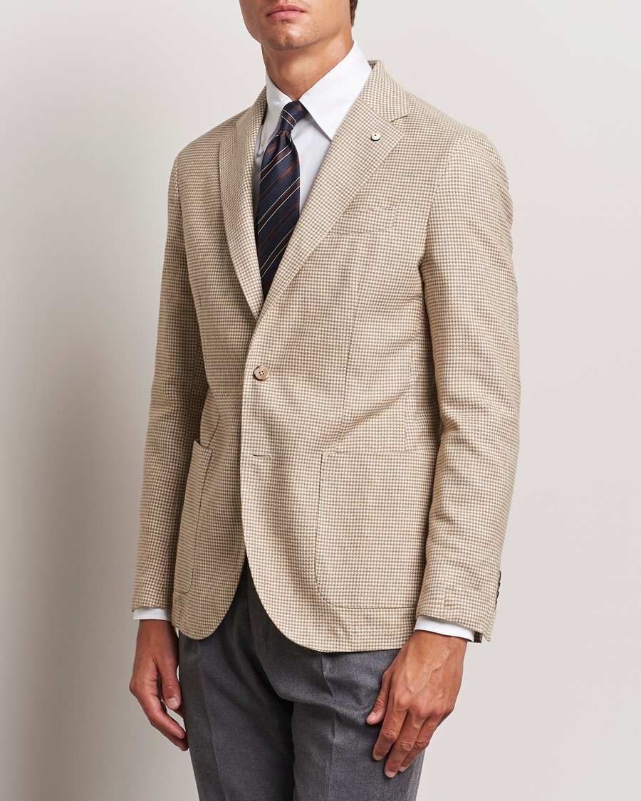 Herren |  | L.B.M. 1911 | Jack Regular Houndstooth Blazer Beige