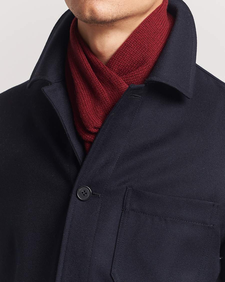 Herren |  | Piacenza Cashmere | Short Loop Cashmere Scarf Burgundy