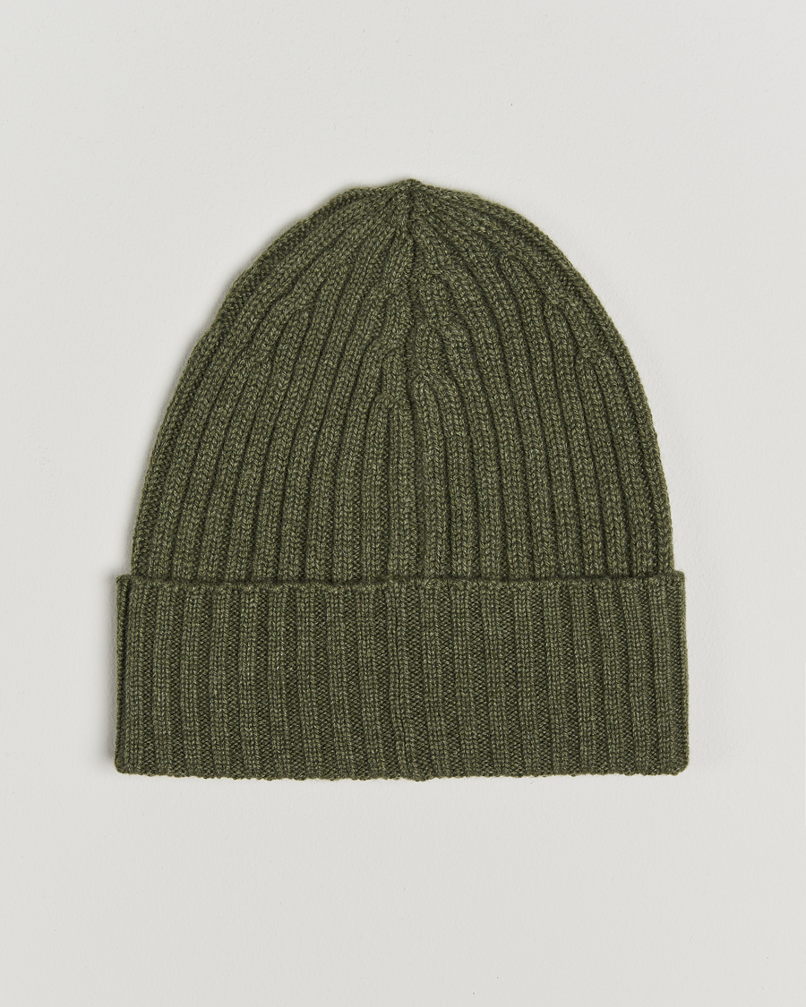 Herren |  | Piacenza Cashmere | Ribbed Cashmere Beanie Olive