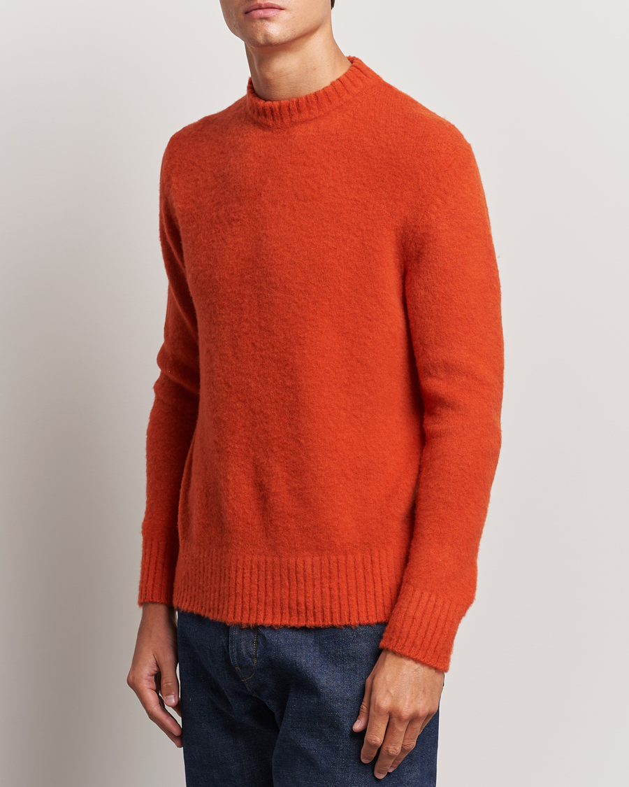 Herren |  | Piacenza Cashmere | Brushed Wool Crew Neck Orange