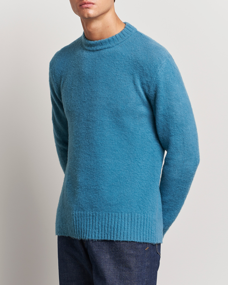 Herren |  | Piacenza Cashmere | Brushed Wool Crew Neck Sky Blue