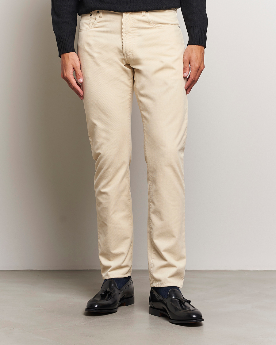 Herren |  | Ralph Lauren Purple Label | Slim Fit 5-Pocket Corduroy Pants Cream