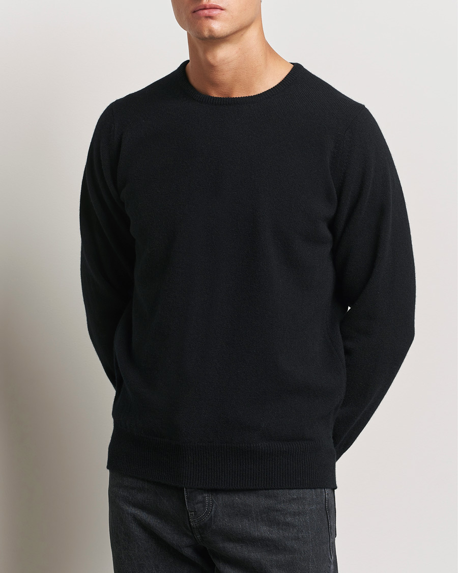 Herren | Rundausschnitt | William Lockie | Rob Lambswool Crewneck Black