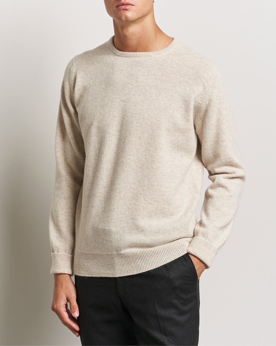 Herren | Rundausschnitt | William Lockie | Rob Lambswool Crewneck Linen