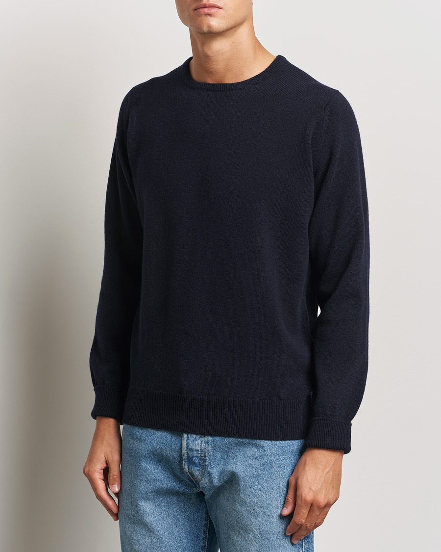 Herren | Pullover | William Lockie | Rob Lambswool Crewneck Navy