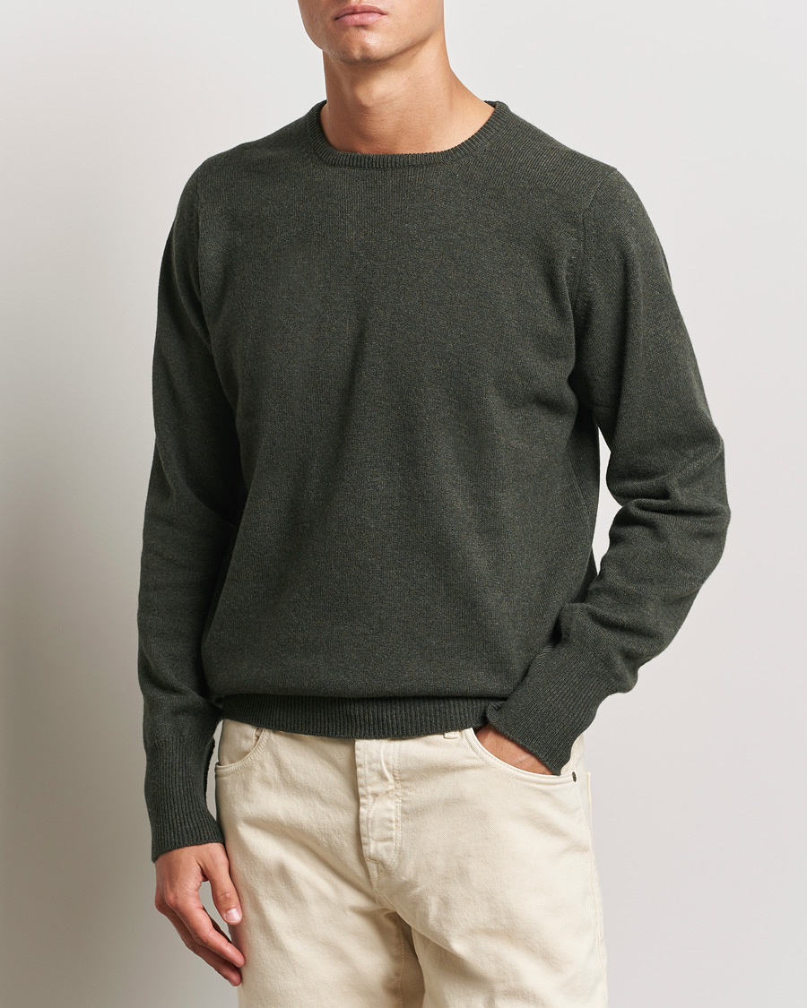 Herren | Rundausschnitt | William Lockie | Rob Lambswool Crewneck Seaweed