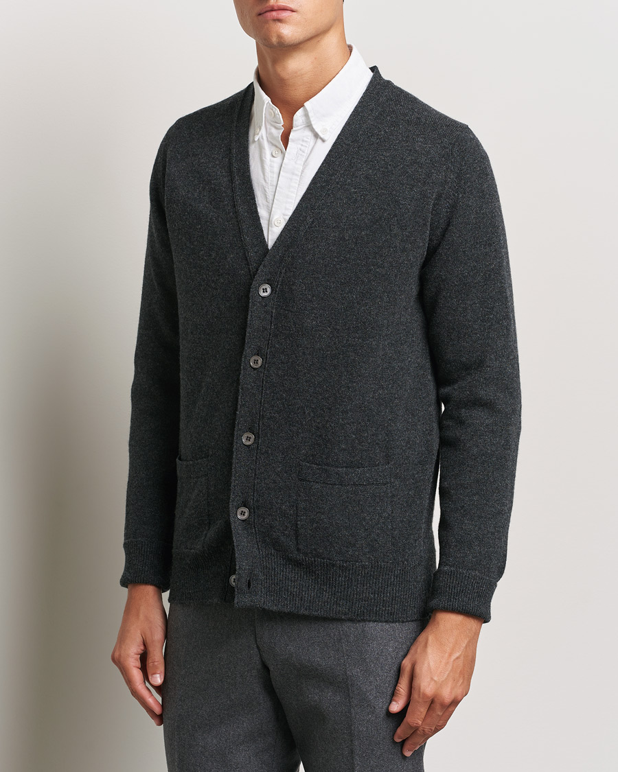 Herren | Kleidung | William Lockie | Rob Lambswool Cardigan Charcoal