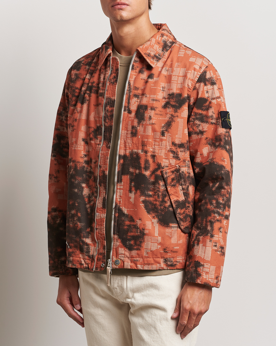 Herren | Frühlingsjacken | Stone Island | David Light TC Garment Dyed Camo Jacket Orange