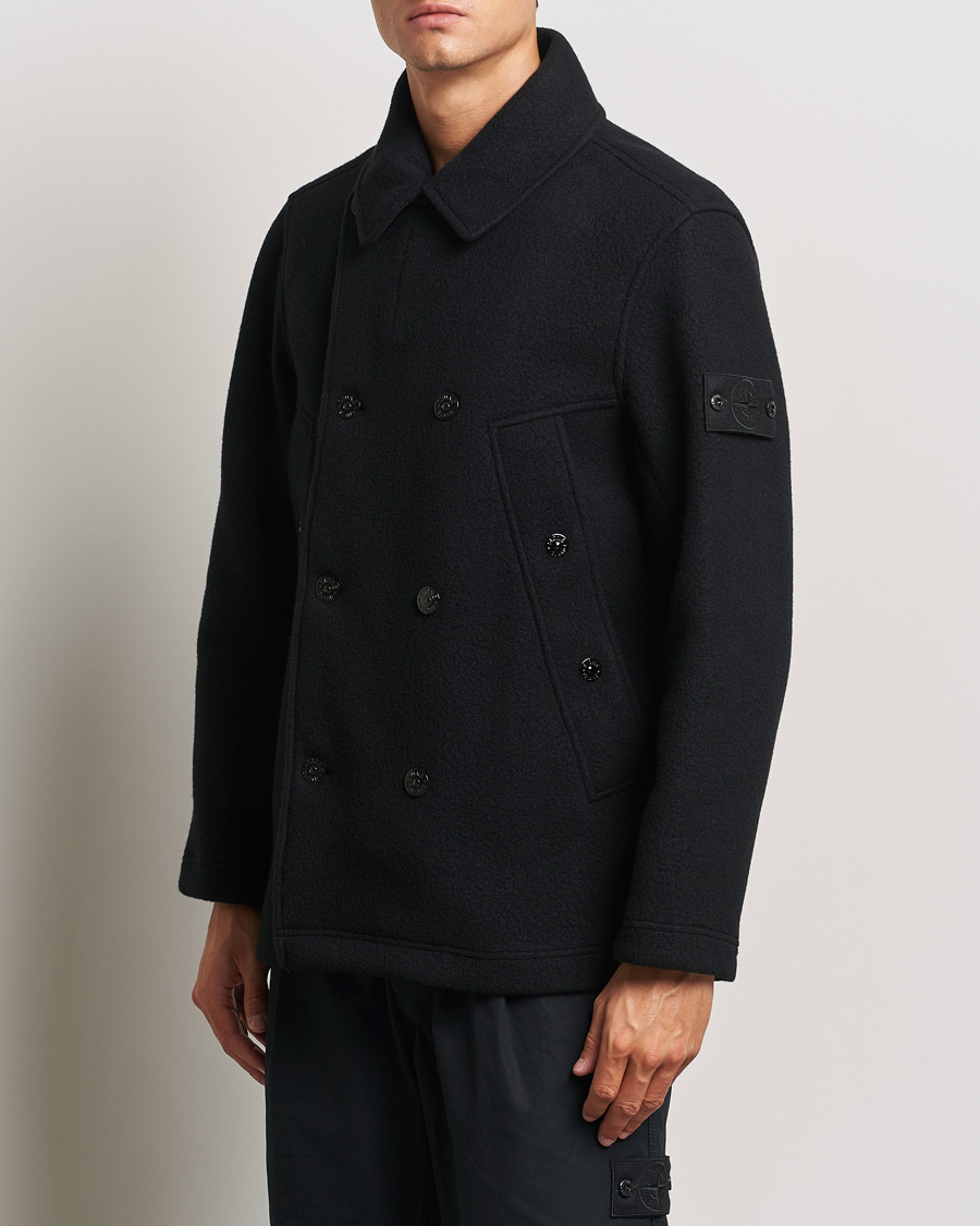 Herren | Jacken | Stone Island | Ghost Wool/Cashmere Peacoat Black