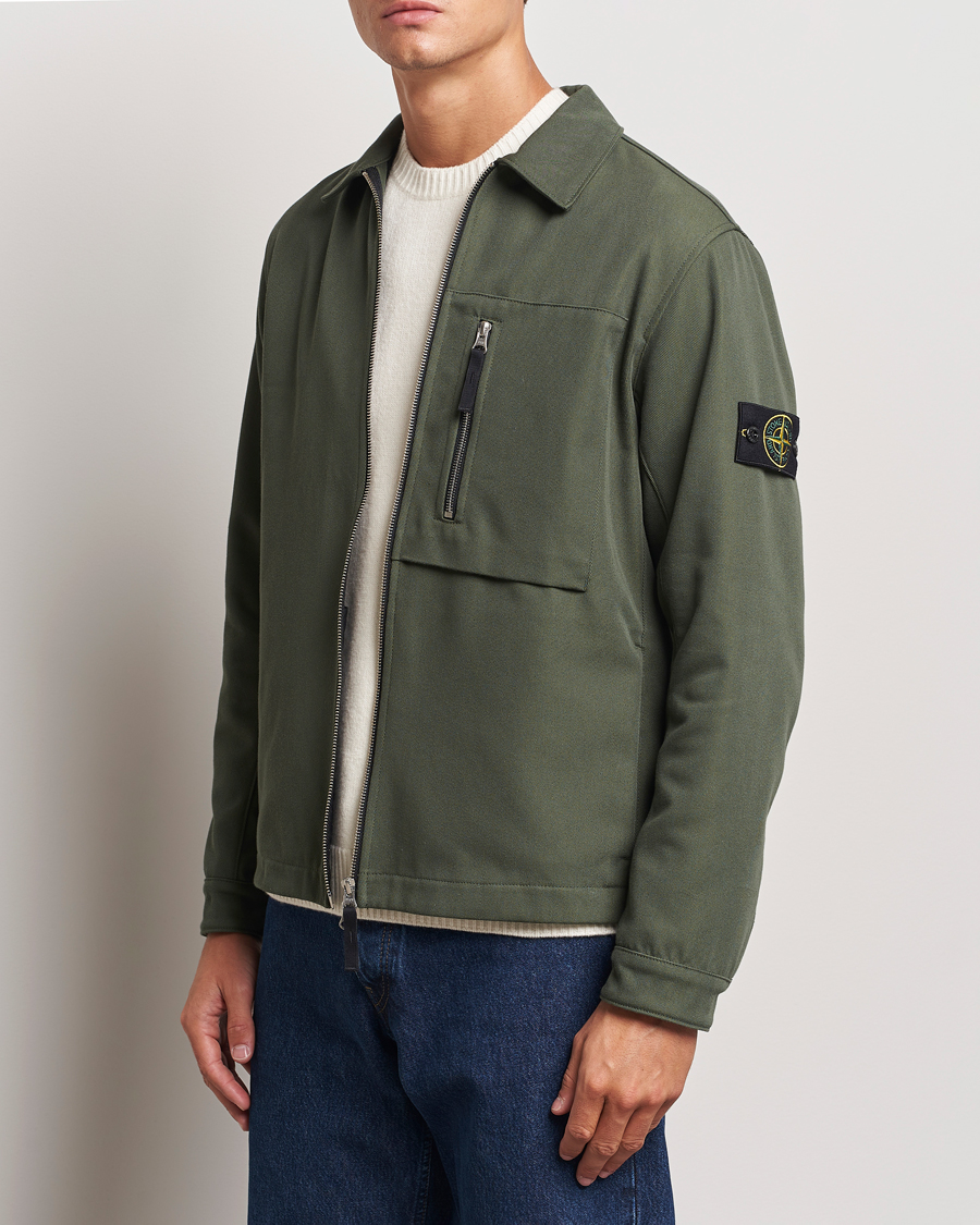 Herren |  | Stone Island | Cotton Nylon Zip Overshirt Musk