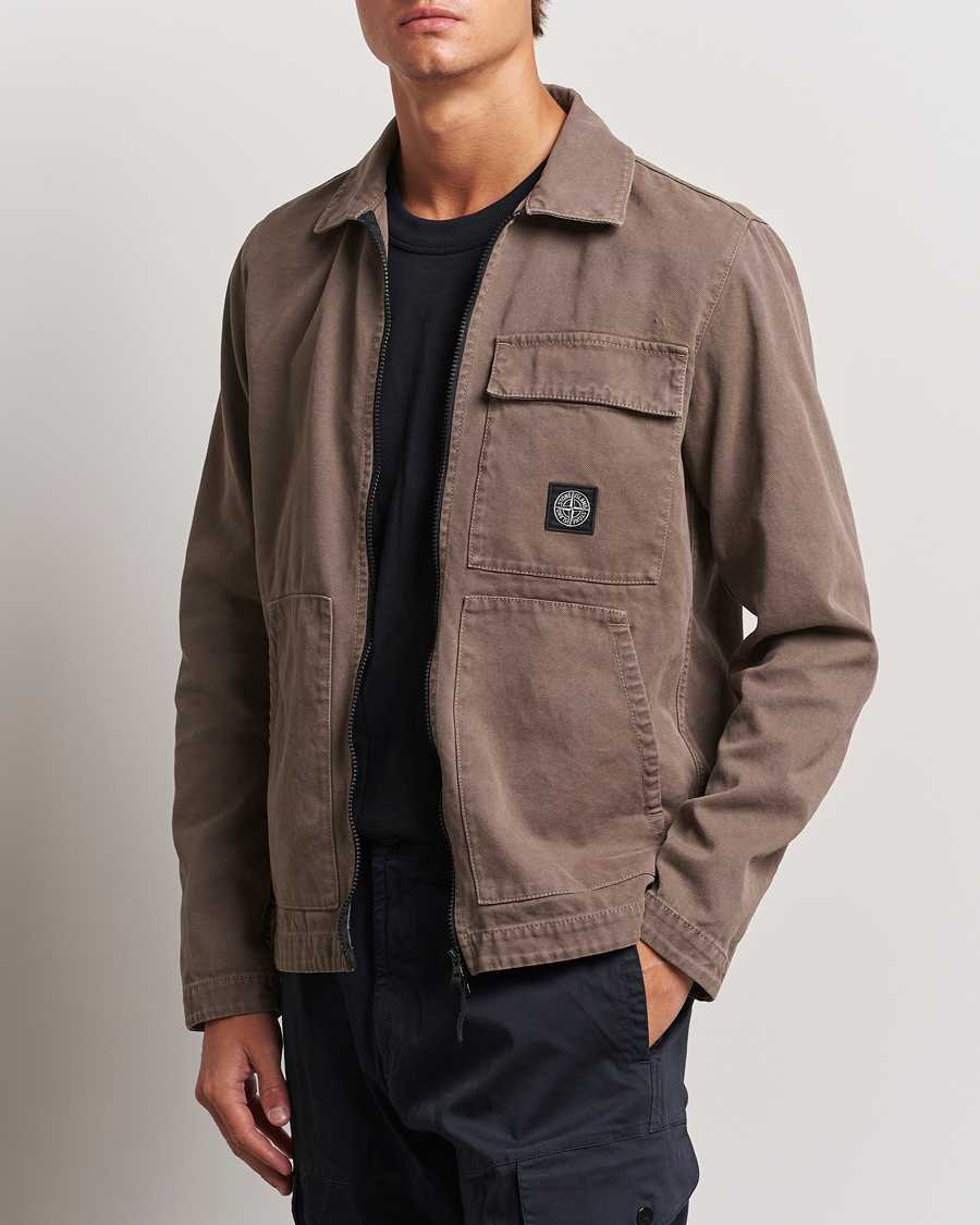 Herren | Overshirts | Stone Island | Panama Cotton Overshirt Walnut