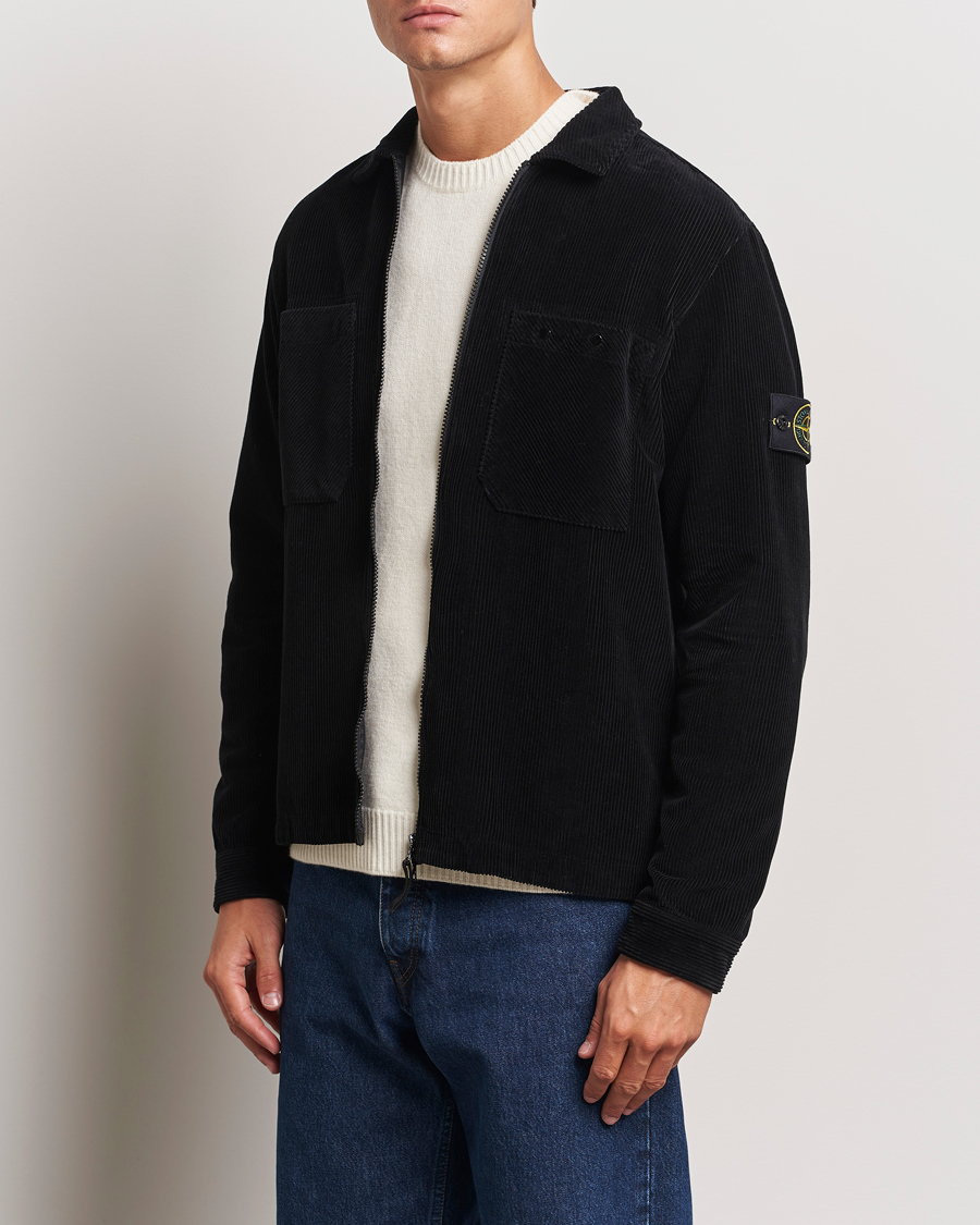 Herren | Frühlingsjacken | Stone Island | Garment Dyed Corduroy Overshirt Black