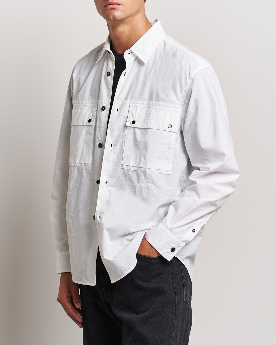 Herren |  | Stone Island | Garment Dyed Cotton Canvas Overshirt White