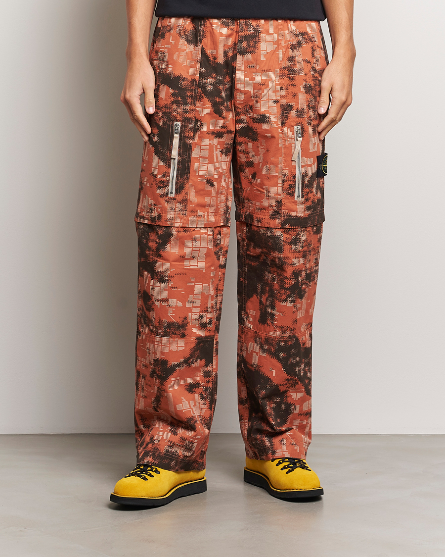 Herren | Cargohosen | Stone Island | Brused Cotton Canvas Camo Cargo Pants Orange