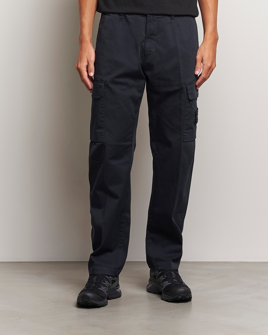 Herren |  | Stone Island | Cotton Satin Cargo Pants Navy Blue