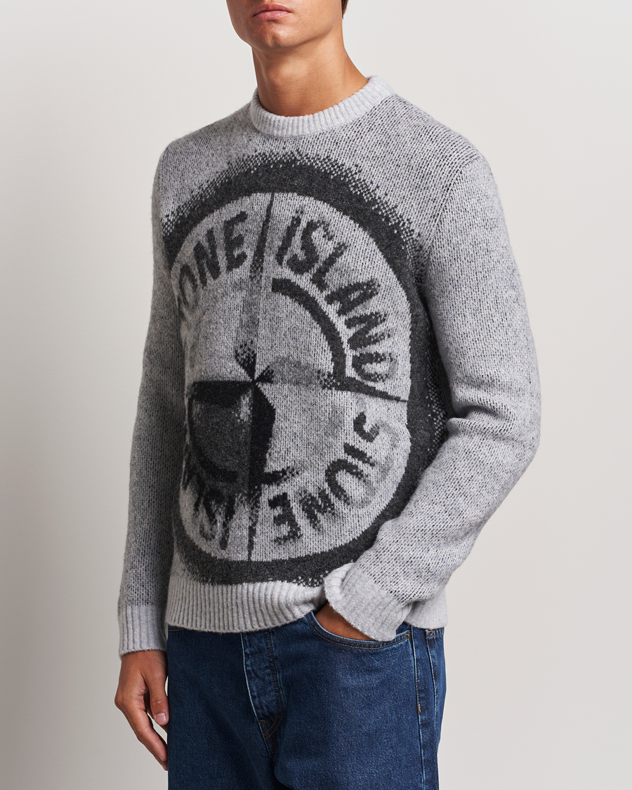 Herren | Aktuelle Marken | Stone Island | Jaquard Knitted Wool Crew Neck Grey