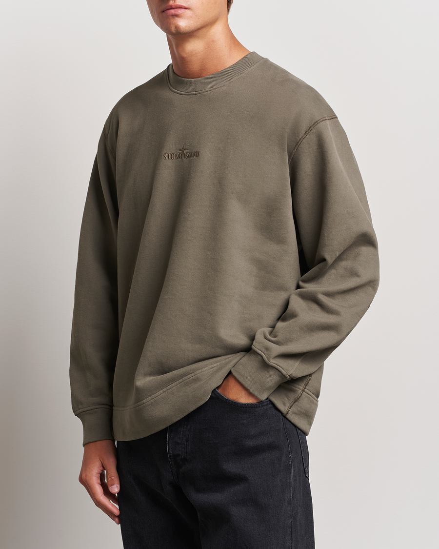 Herren | Sweatshirts | Stone Island | Garment Dyed Fleece Logo Sweatshirt Walnut