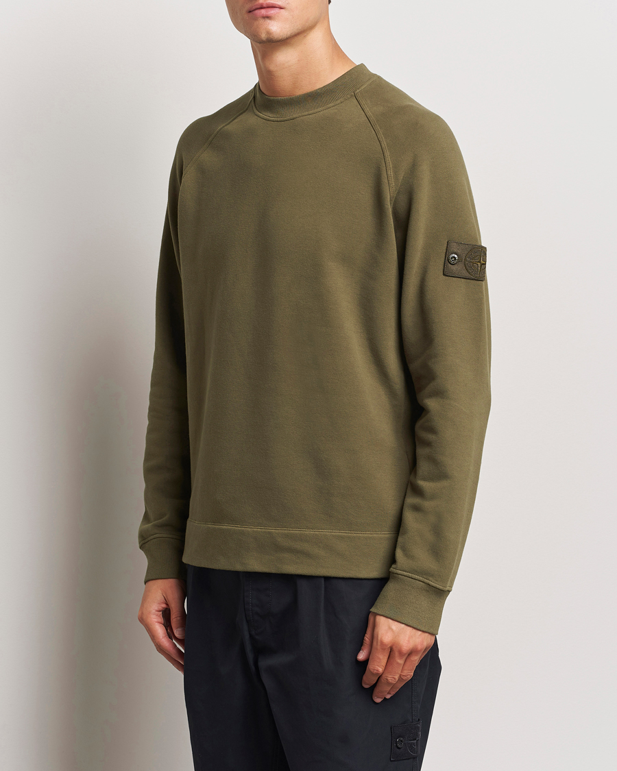 Herren | Sweatshirts | Stone Island | Ghost Organic Cotton Fleece Sweatshirt Military Green