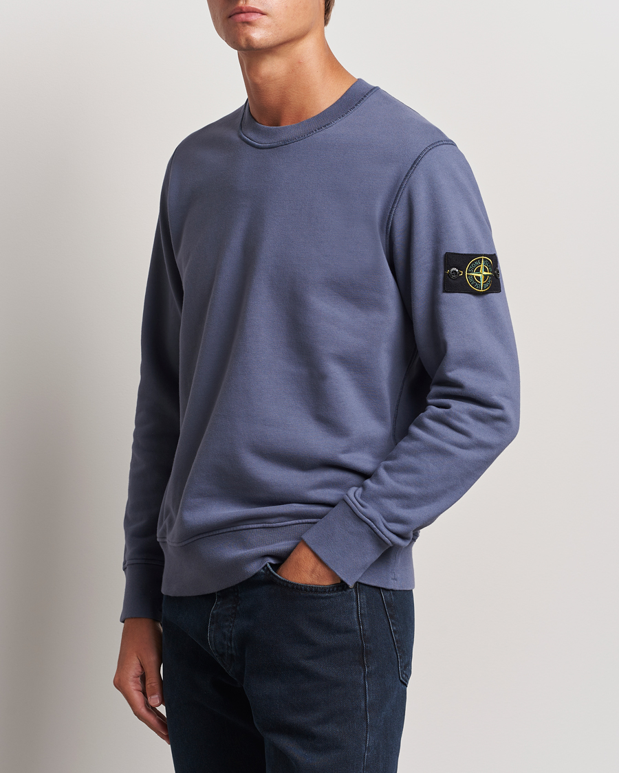 Herren | Sweatshirts | Stone Island | Garment Dyed Fleece Sweatshirt Mid Blue