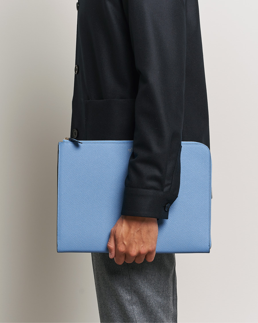 Herren |  | Smythson | Panama Small Laptop Case Nile Blue