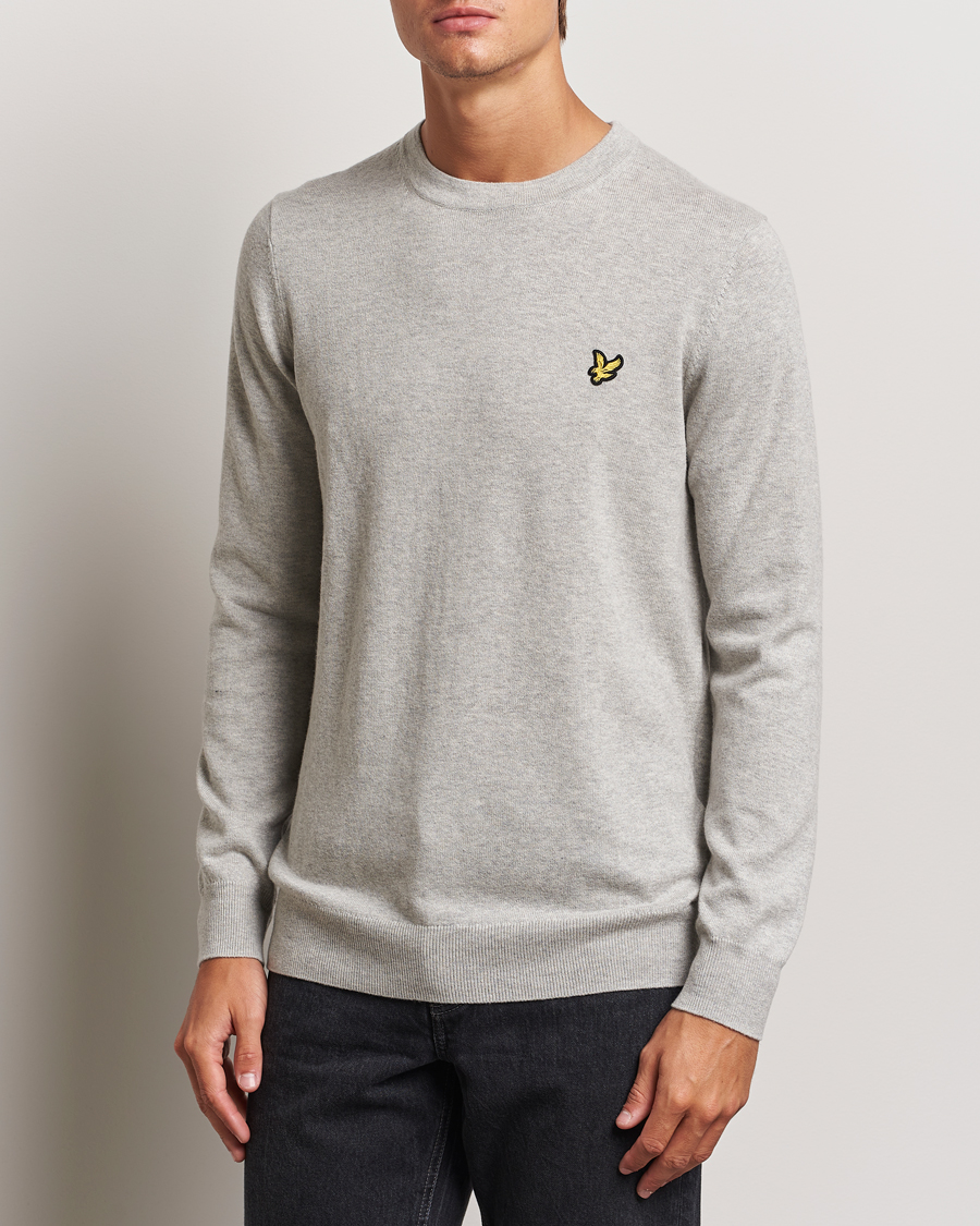 Herren |  | Lyle & Scott | Cotton/Merino Crew Neck Jumper Light Grey Marl