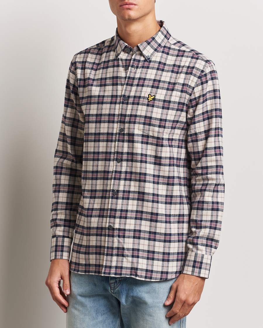 Herren |  | Lyle & Scott | Checked Flannel Shirt Dark Navy