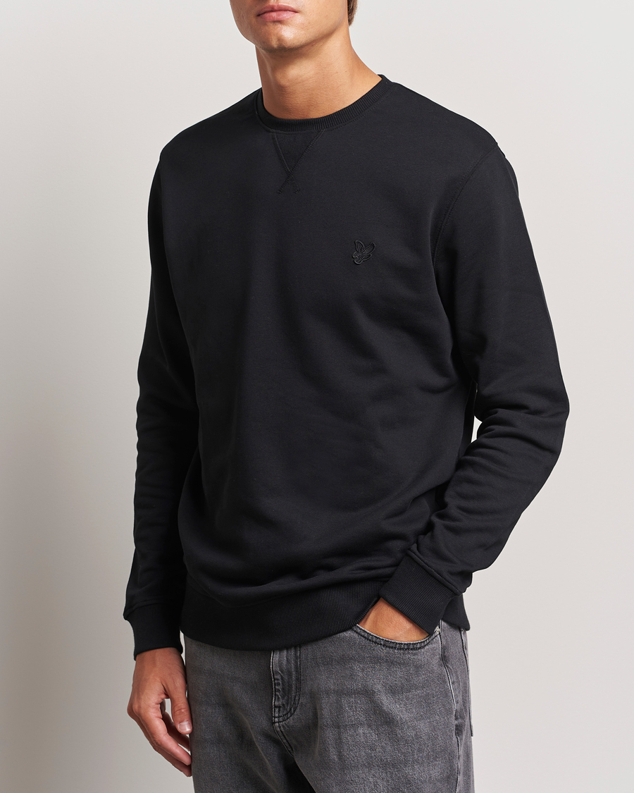 Herren |  | Lyle & Scott | Tonal Eagle Crew Neck Sweatshirt Jet Black