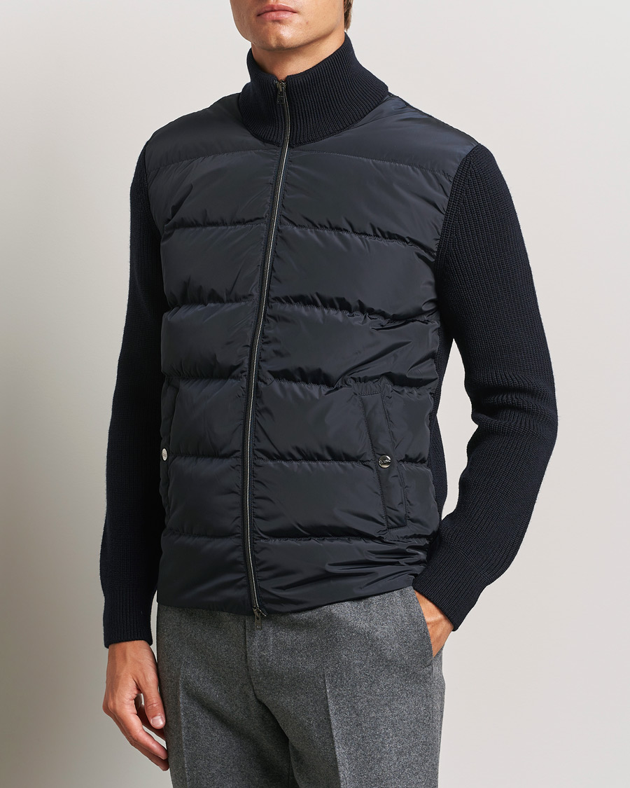 Herren |  | Herno | Knitted Hybrid Jacket Navy